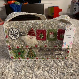 🎄 NEW Hand-Beaded Christmas Handbag | Handmade in India